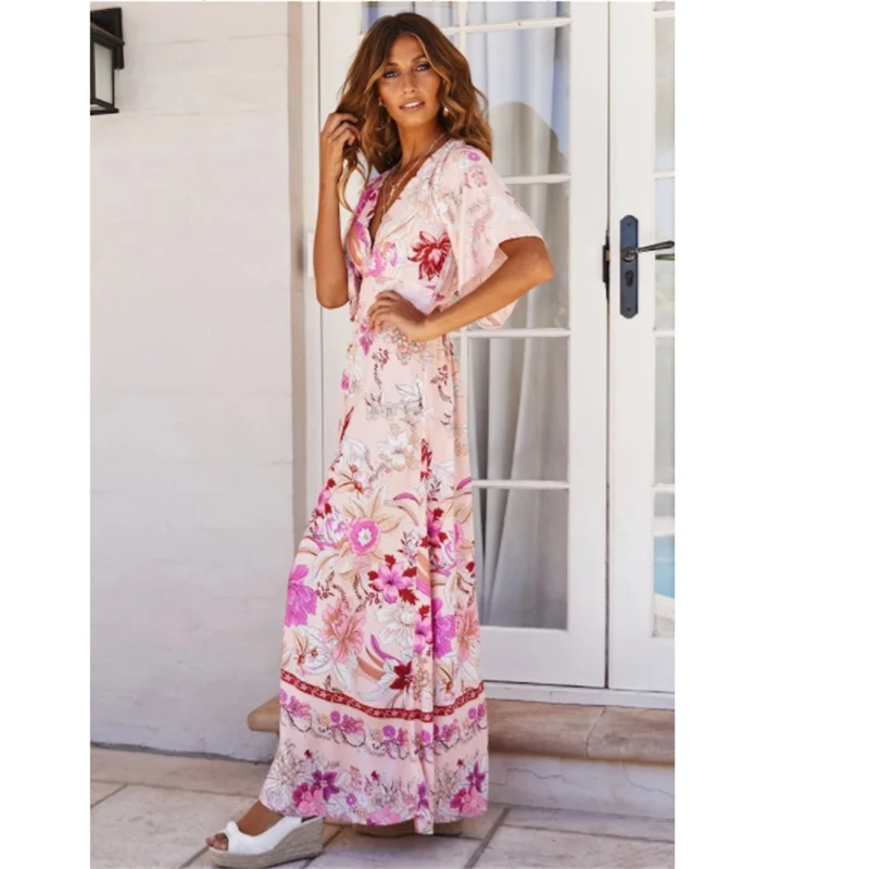 2019 женские летние сексуальные богемные пляжные платья повседневное длинное