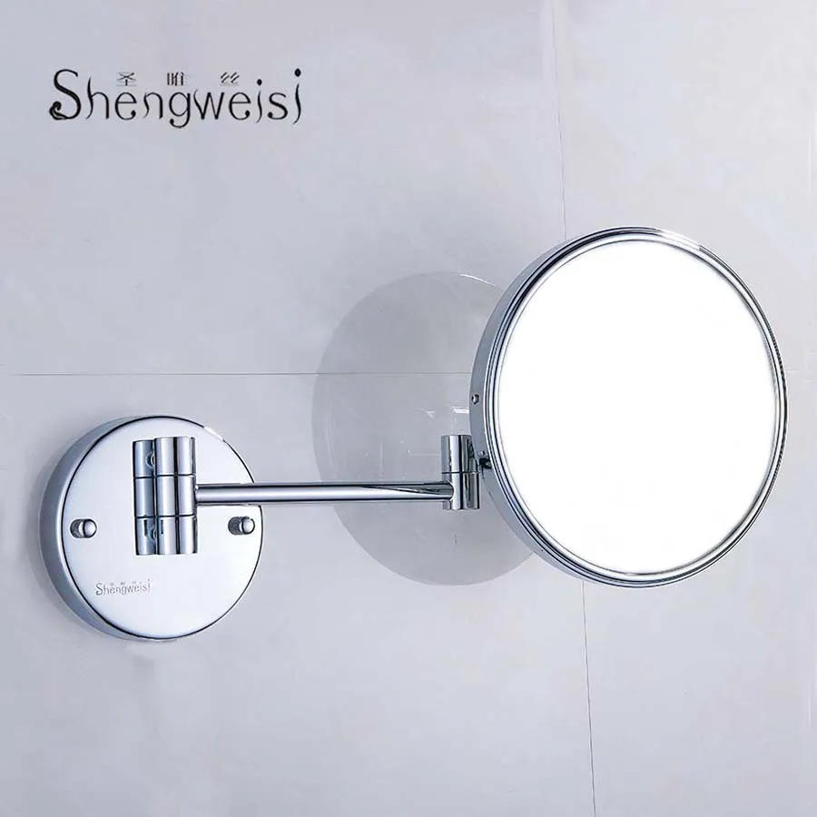 

Brass Mirror For Bathroom 8" Round Single Side 1/3/5X Bathroom Cosmetic Wall Mount Mirror