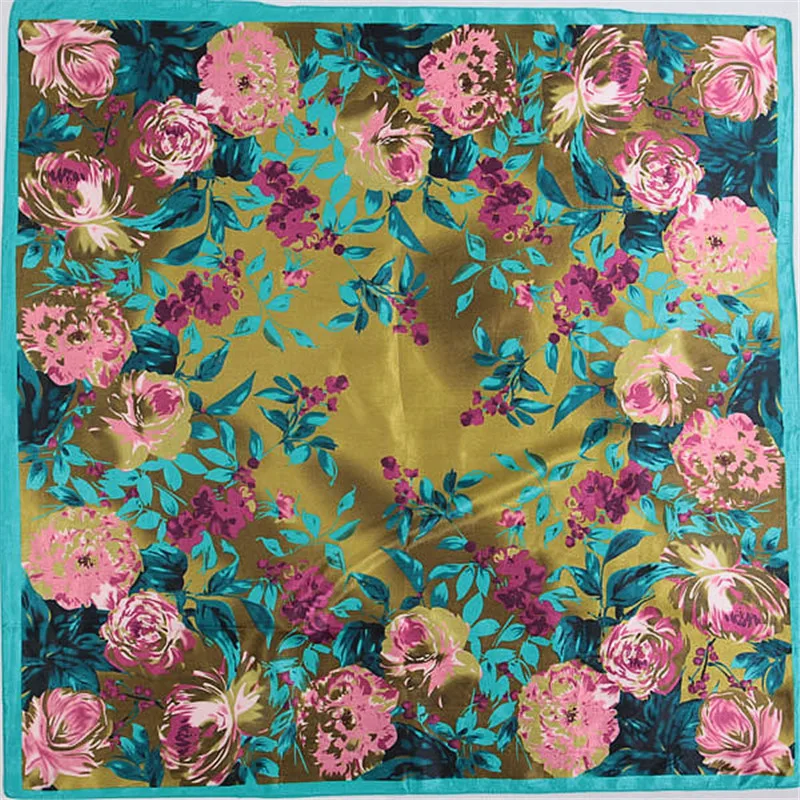 Женский квадратный шейный платок 90x90 см в европейском стиле|silk scarf|silk scarf womensquare |