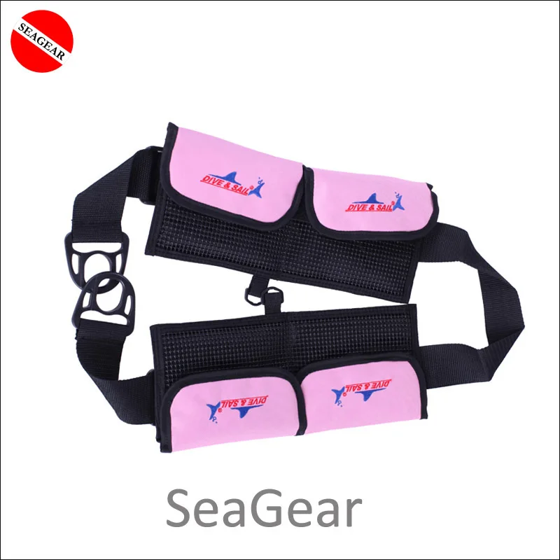 Pink Дайвинг пояс для поднятий тяжестей freediving пояс для поднятий тяжестей 4 кармана для экономии веса свинца 3 цвета сетчатые карманы пояс - Цвет: Pink