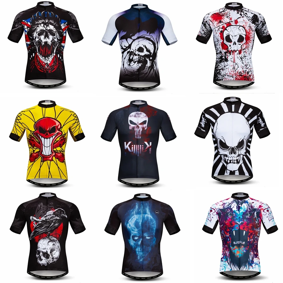 

Skull Cycling Jersey Shirt Men Summer MTB Bike Jersey Downhill Bicycle Clothes Quick Dry Cycling Clothing Ropa Maillot Ciclismo