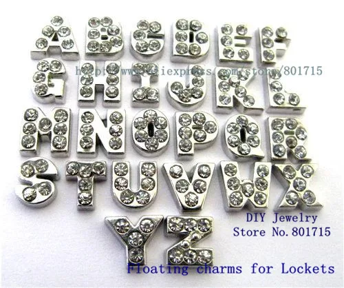 26 шт сплав и горный хрусталь плавающие живые амулеты буквы 5 8 мм для жизни
