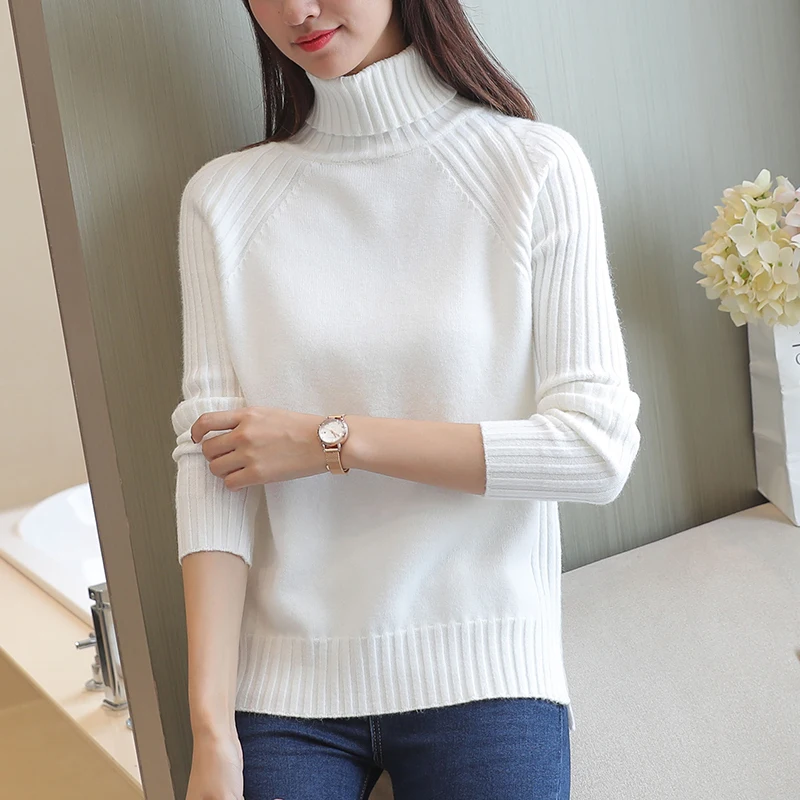 2018 осень-зима толстый теплый женский свитер с высоким воротом Женский вязаный