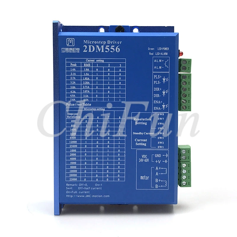 Бесплатная доставка двухфазный Драйвер шагового двигателя JMC 2DM556 NEMA23 32 бит DSP DC36V