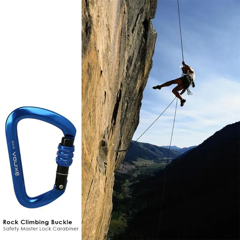 

28KN Professional D Shape Safety Master Lock Carabiner Rock Climbing Buckle Equipment 4 Colors Outdoor Accessories