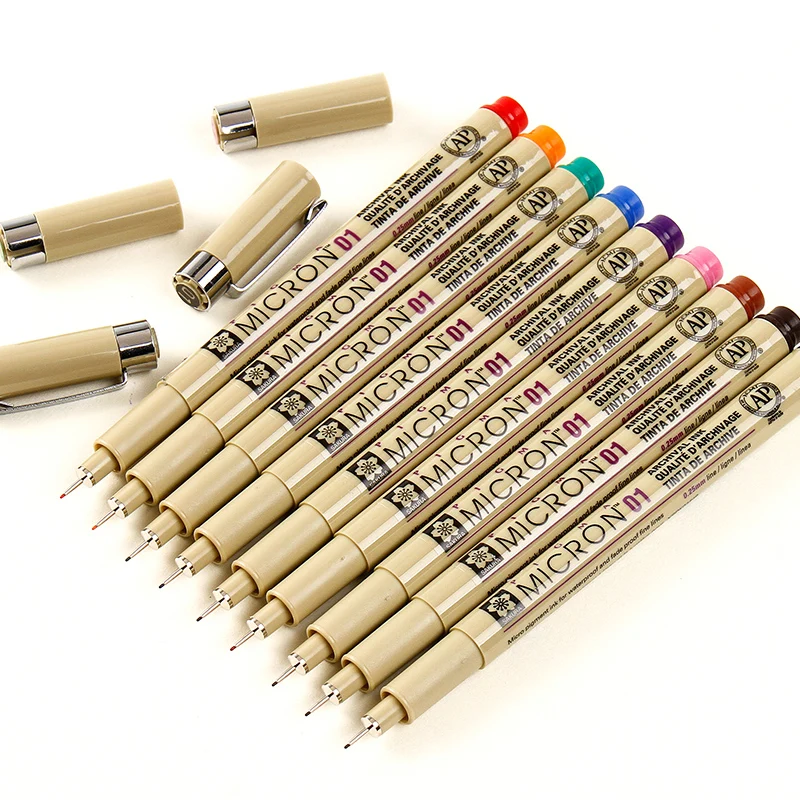 Sakura ручка Pigma micron Finecolor Fineliner набор кисть для эскиза чернил маркер ручка маркеры пигментный лайнер для рисования товары для рукоделия
