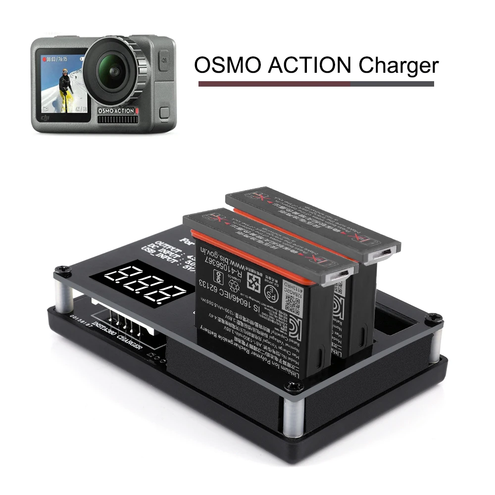 Новинка 2019 3в1 зарядное устройство Micro USB для экшн камеры DJI OSMO 60 минут быстрая