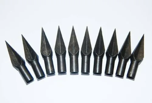 

New 6ps/12pcs Black Hunting Arrowheads Alloy Steel Traditional Broadheads Archery Arrow Head Tips Point Bamboo Arrows