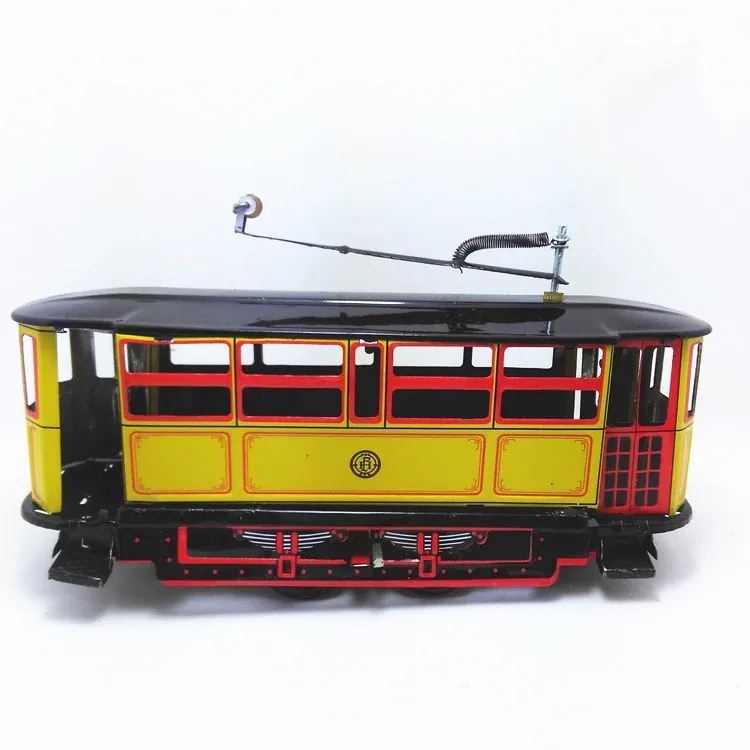 

New Durable Kid Toys Vintage Tram Trolley Street Car Tin Toy Collectible Gift Wind-Up Key Tin Clockwork Toy Collectible