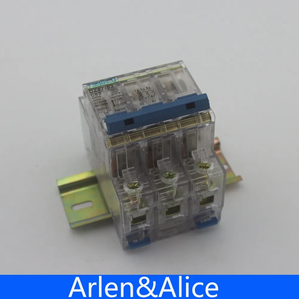 3P 32A 230/400V ~ 50/60HZ прозрачный чехол Мини автоматический выключатель MCB
