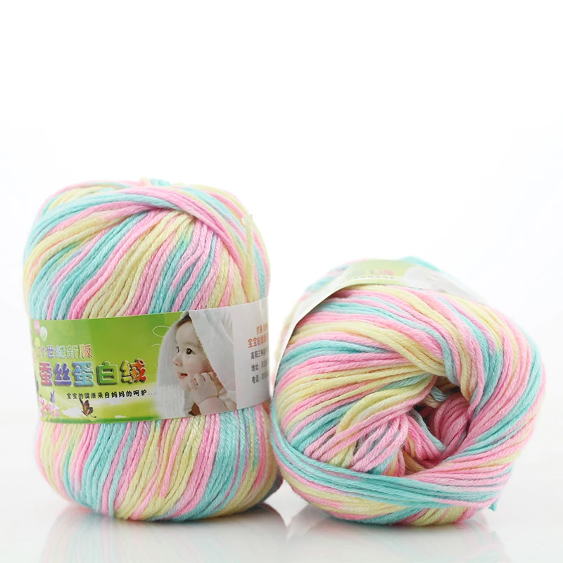 Хлопок 50 г красочные Вязание шерстяной пряжи нить DIY ручной вязки для ребенка