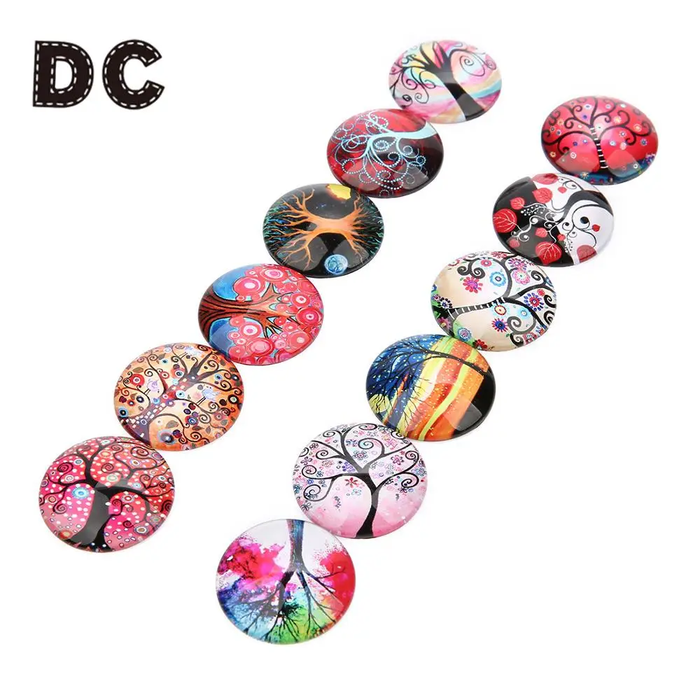 20 шт./лот Круглый Кабошон для дерева стеклянные ювелирные изделия Compon 10/12/14/18/20/25