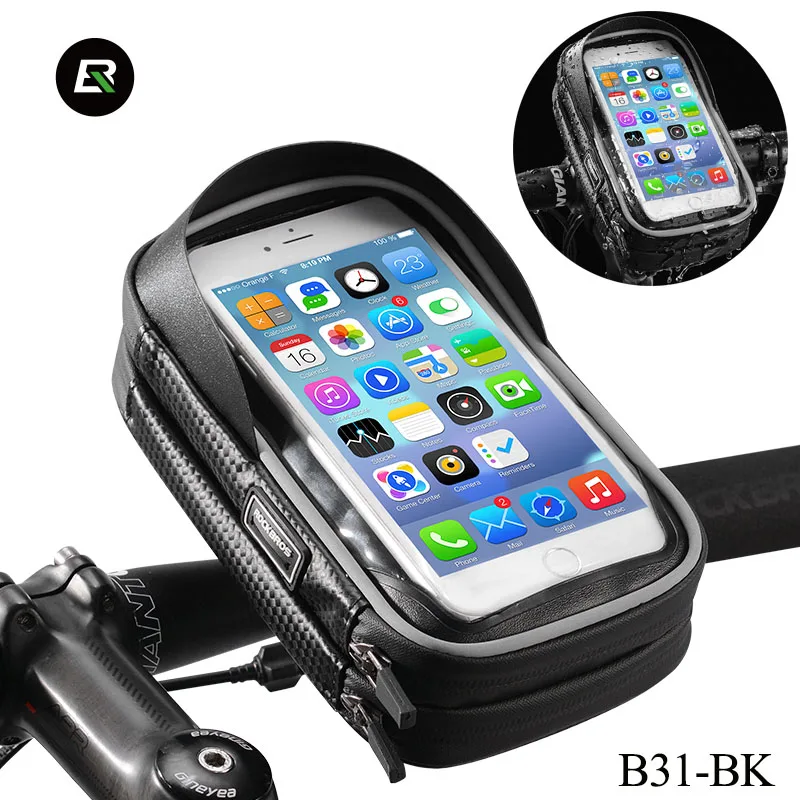 6.0 bicycle holder Rockbros водонепроницаемый держатель для телефона для мотоцикла, велосипеда, велосипеда, кронштейн для электрического велосипеда, чехол-подставка для телефона 4,7-6,0 дюймов - Цвет: 6.0 bicycle holder