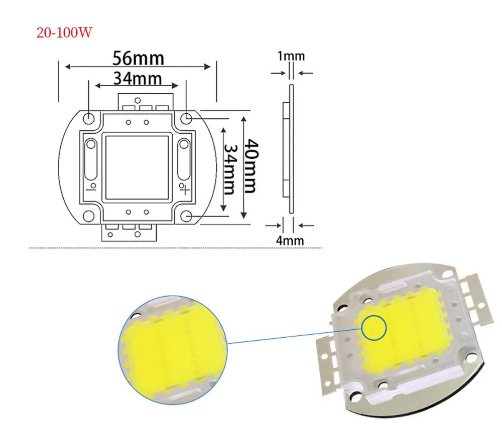 Светодиодный чип высокой мощности 1 Вт 3 5 10 20 30 50 100 COB SMD LED Bead White RGB UV Grow полный