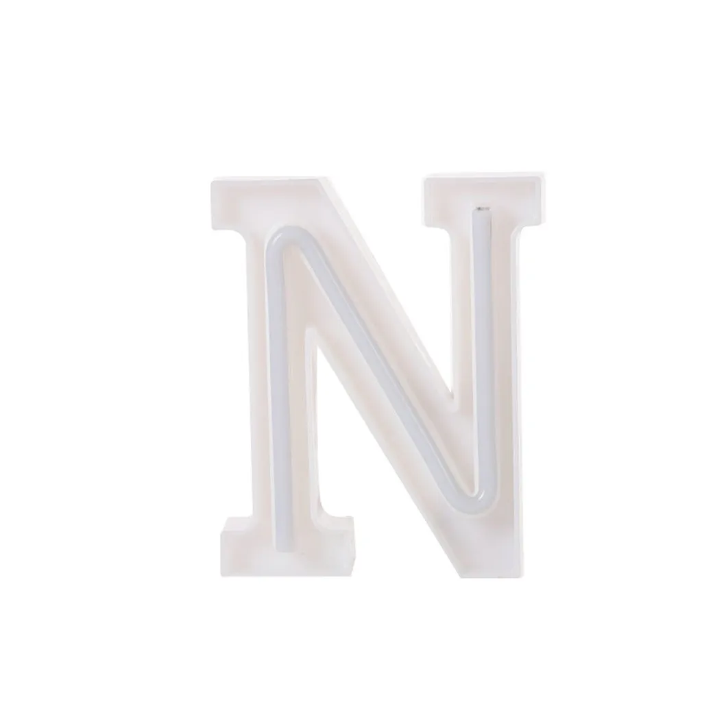 LED USB Letter Lights Light Up White Plastic Letters Standing Hanging A-Z symbol decorative letters holiday led night lights