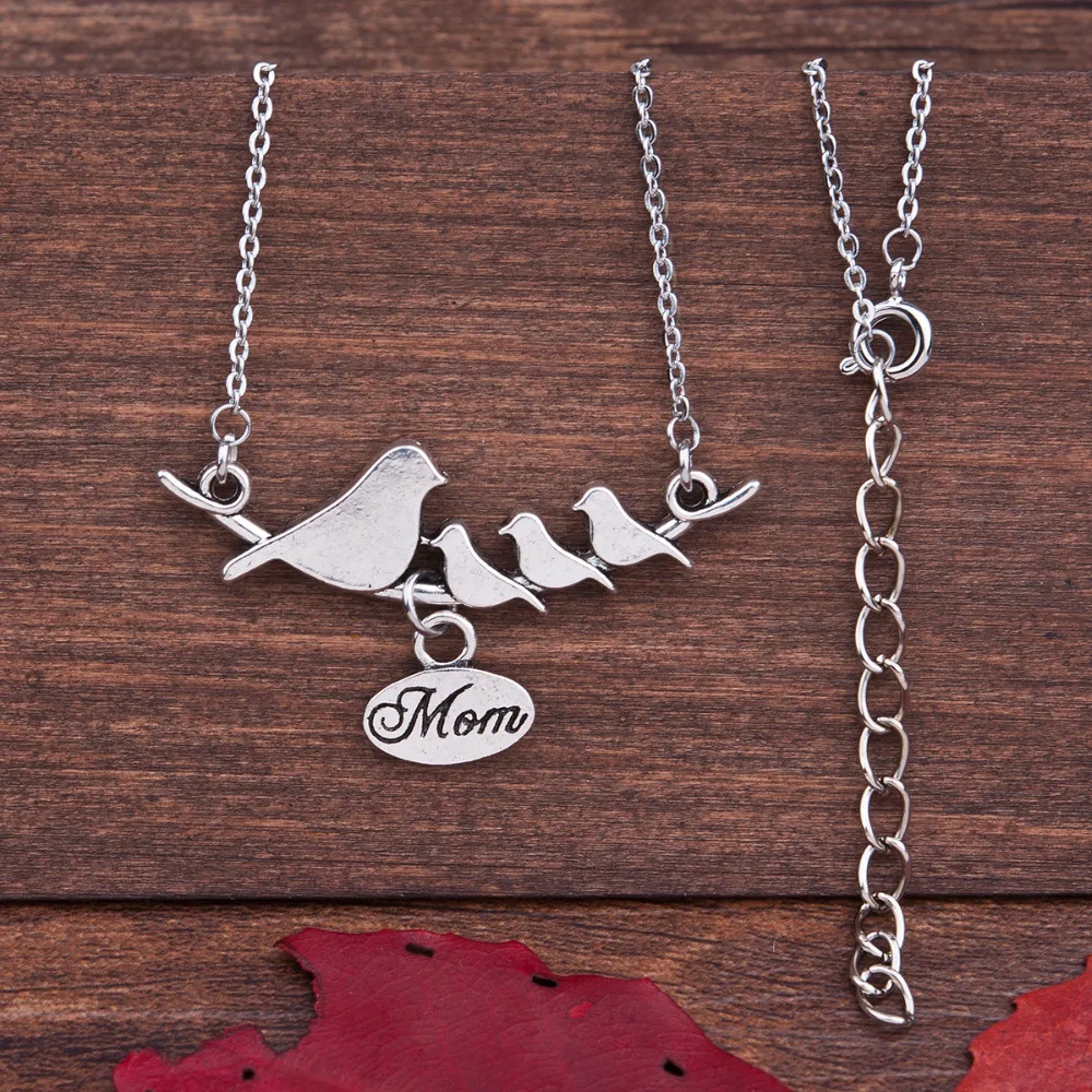 8 сезонов античное серебро ручной работы Цветная птица кулон семейное ожерелье