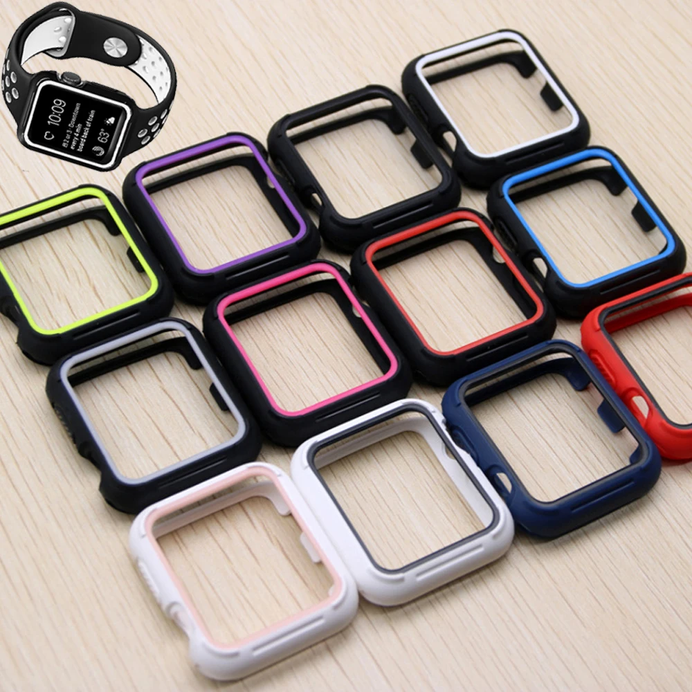 Чехол защитный силиконовый для apple watch band 44 мм 40 резиновый чехол iwatch 42 38 series 6 se 5 4 3 2