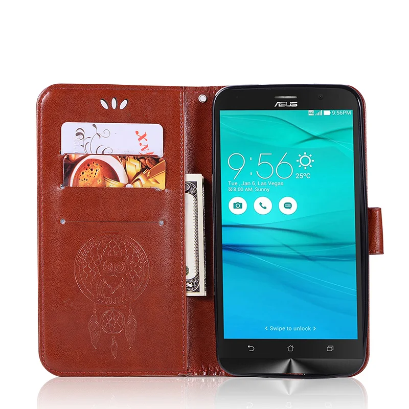 SEASHORE Luxury Case Retro Coque Flip Leather Wallet Phone Cover sFor Asus ZenFone Go ZB551KL / TV G550KL 5.5 Cases | Мобильные