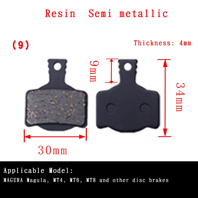 9 fiber semimetal 4 пары MTB велосипед дисковый тормоз шина тормозной зажим Тормозная кожа горный велосипед волокно фиолетовый Медь полу-металл фрикционная колодка части - Цвет: 9 fiber semimetal