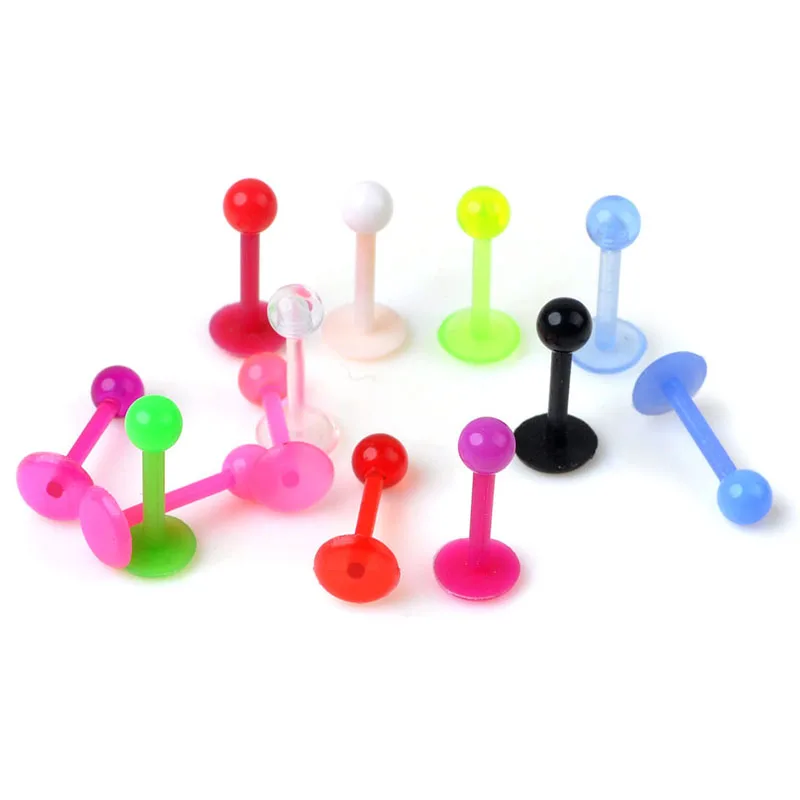 5 шт. разноцветные штанга для языка кольцо тела акриловый барный уха губы язык