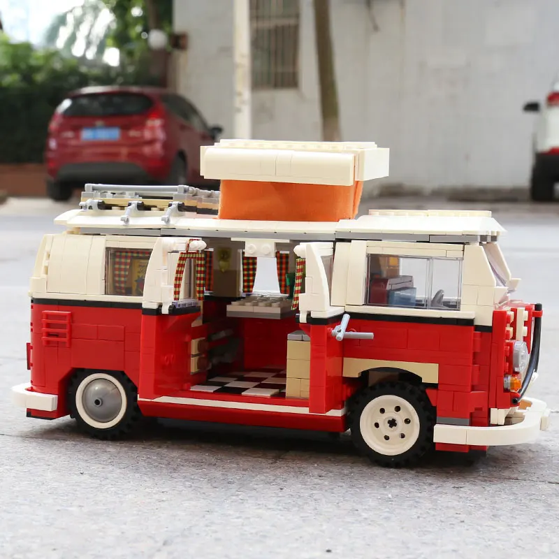 21001 Volkswagen T1 Camper модель автомобиля-фургона 1342 шт. серии Creator строительные блоки игрушки, совместимые с 10220