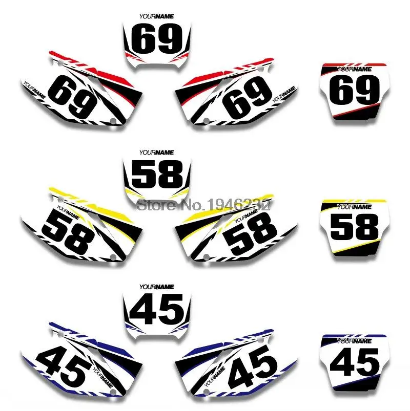 

Custom Number Plate Backgrounds Graphics Sticker & Decals For HONDA CR125 CR250 2002-2012