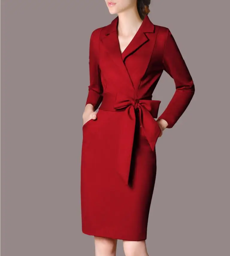 Женское платье с отложным воротником длинным рукавом и поясом|dress plus size|dress sizedress