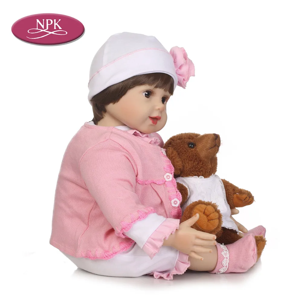 NPK 55 см Bebes силиконовая кукла для новорожденных девочек Реалистичная маленьких