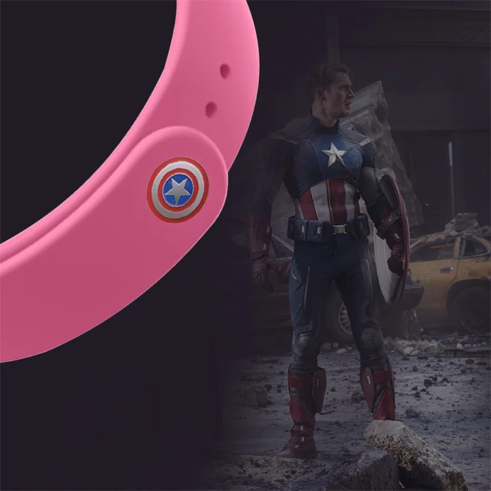 FIFATA браслет для mi Band 4/mi Band 3 Ремешок Браслет для Xiaomi mi Band 4 Nfc зарядное устройство Мстители силиконовый браслет - Цвет: Pink B