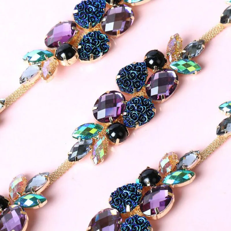 

1Yard Wedding Crystal Rhinestone Hot Selling Trimming Headband Bridal Dresses Crystal Trim Glass Sewing Accessories