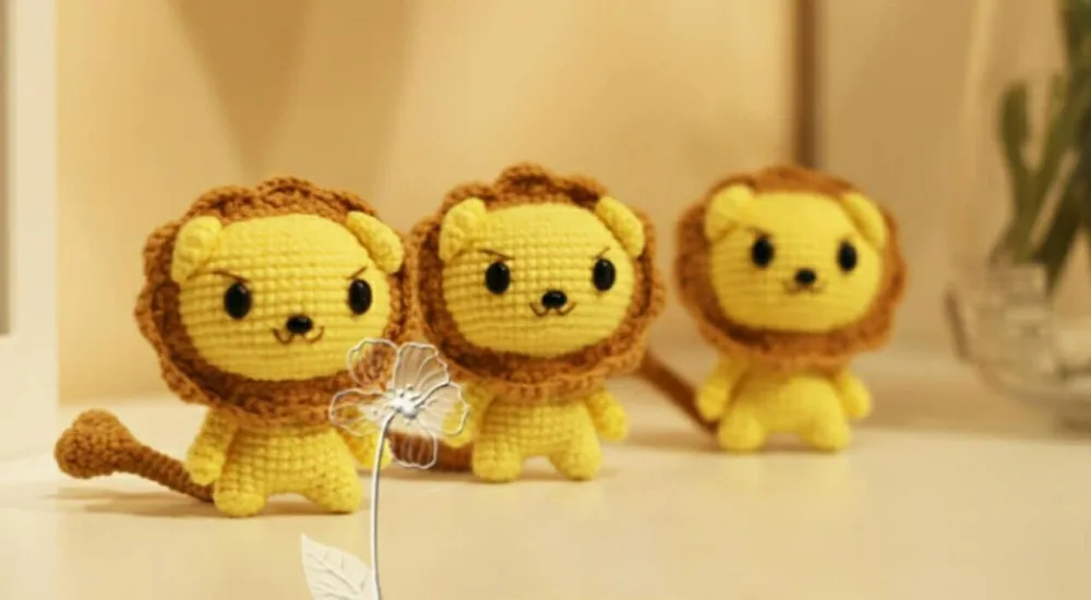 8*6 см шерстяной брелок со львом кулон ручной вязки крючком узор амигуруми милый