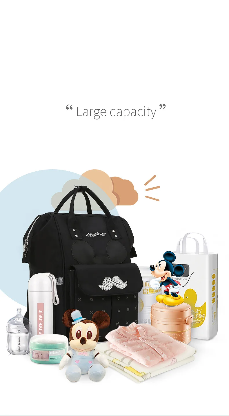 Disney USB Милая водонепроницаемая сумка для подгузников бутылочка для кормления дорожный Рюкзак Детские сумки для мамы сумка для хранения мумия сумки мокко