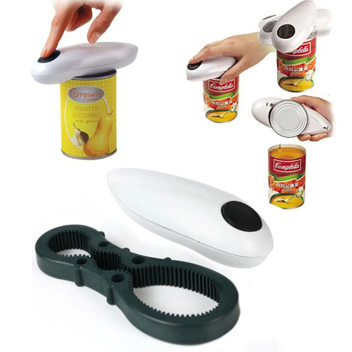 

Фотоэлектрический автоматический одно касание ручной консервный нож инструмент для открывания олова кухонный гаджет