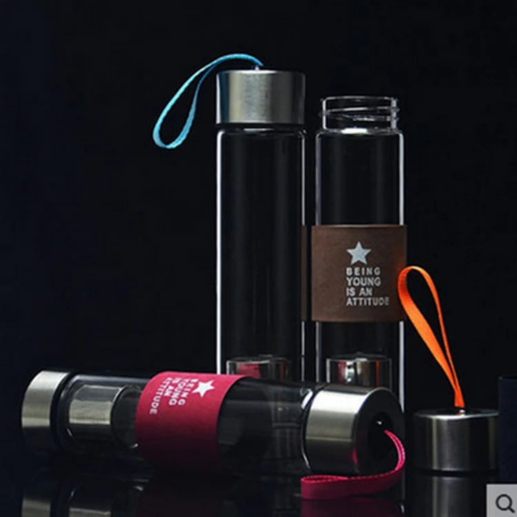 Высококачественная стеклянная бутылка для воды 450 мл с ситечком чая my drink 500