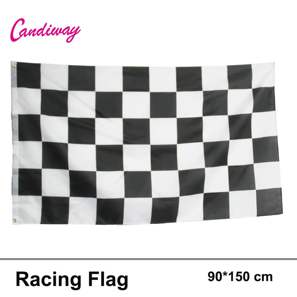 3*5 футов клетчатый Гоночный флаг автомобиль наклейка бомба оберточная бумага