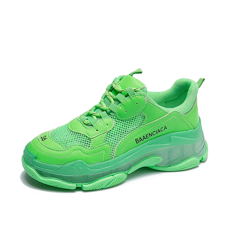 Новинка 2019 года весенняя обувь на плоской платформе женские кроссовки дышащая