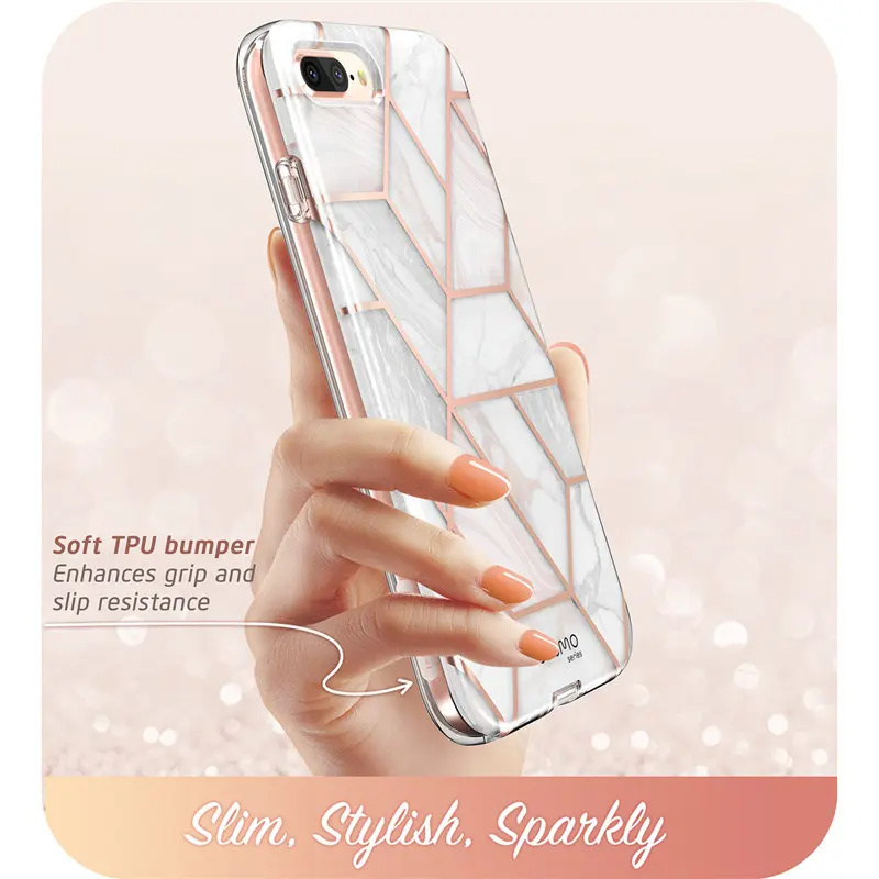 for iphone 7 plus 8 plus case 5 5 inch i blason cosmo full body marble pink bumper case cover with built in screen protector free global shipping