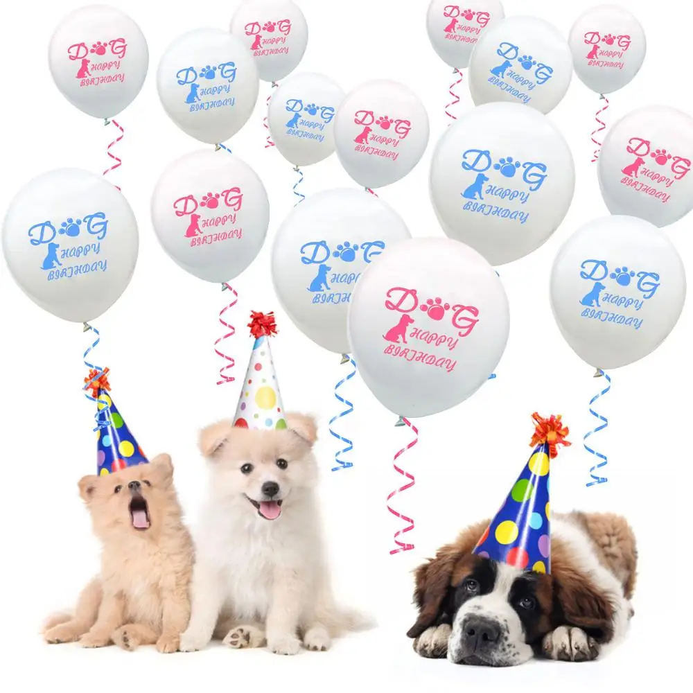 10 шт 12 дюймов собака с днем рождения латексный шар золото 16 WOOF фольга Balony