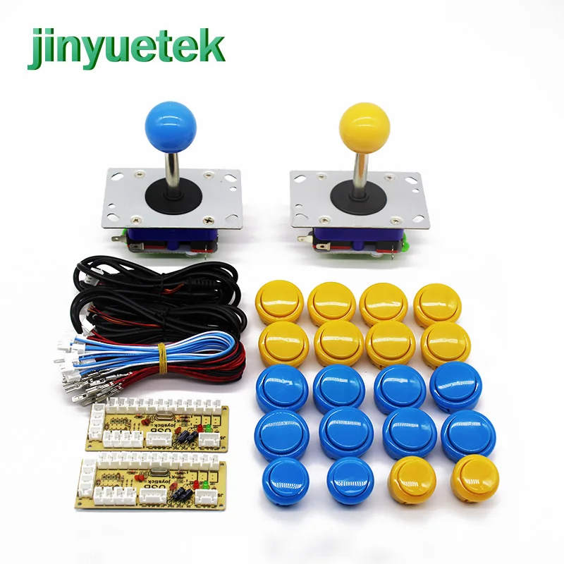 blue arcade kit Аркадная машина sanwa шкаф консоль Кнопка бартоп 10 Кнопка 2 джойстика 2 линии передачи данных печатная плата для ПК ps4 ps3 телефон - Цвет: blue arcade kit