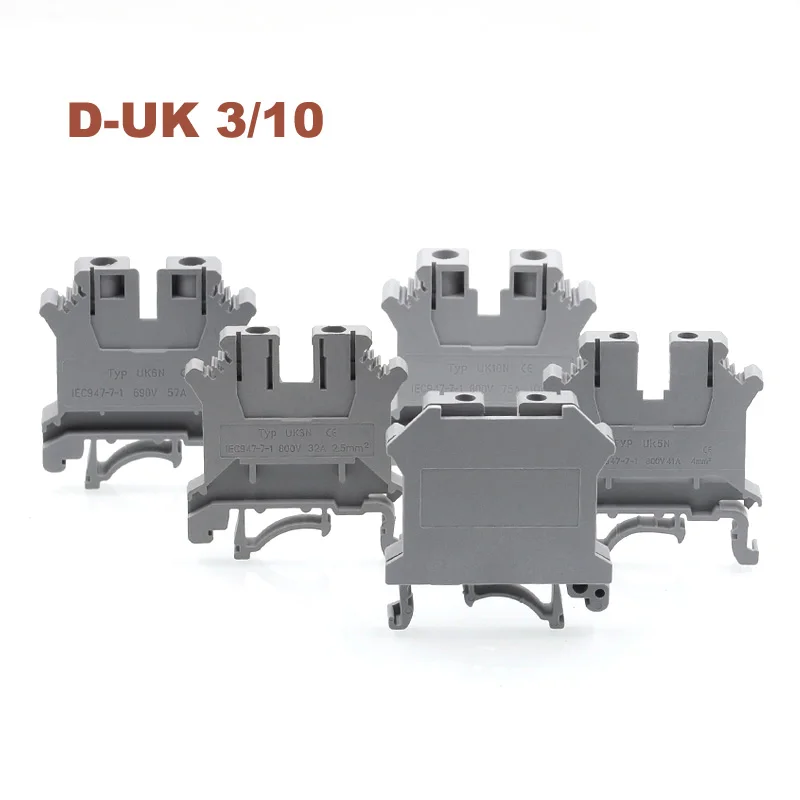 50/100 шт D UK3/10 Клеммы Торцевая Пластина din рейка винтовой Тип Клеммная колодка UK 3N 5N