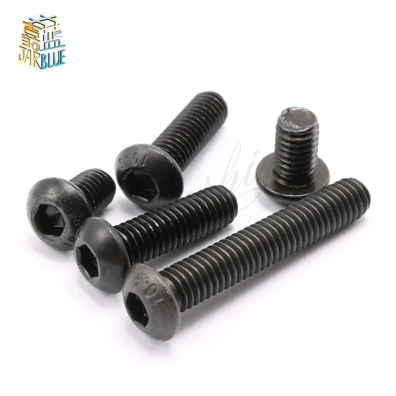 100 шт. M2/M2.5/M3/M4 yuan cup полукруглая головка для сковороды черный класс 10 9