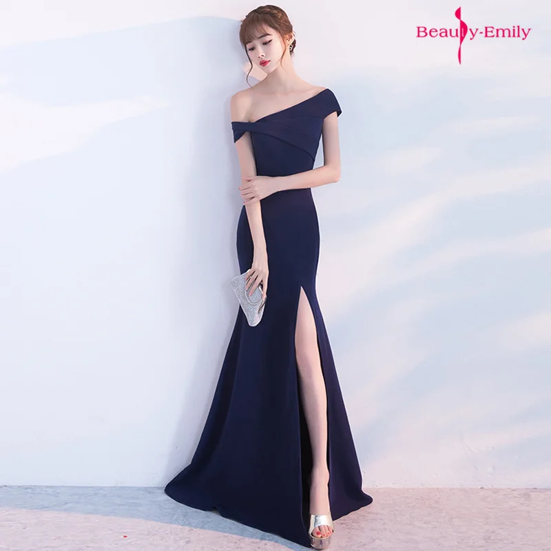 Красивые вечерние платья Emily с круглым вырезом и коротким рукавом аппликацией