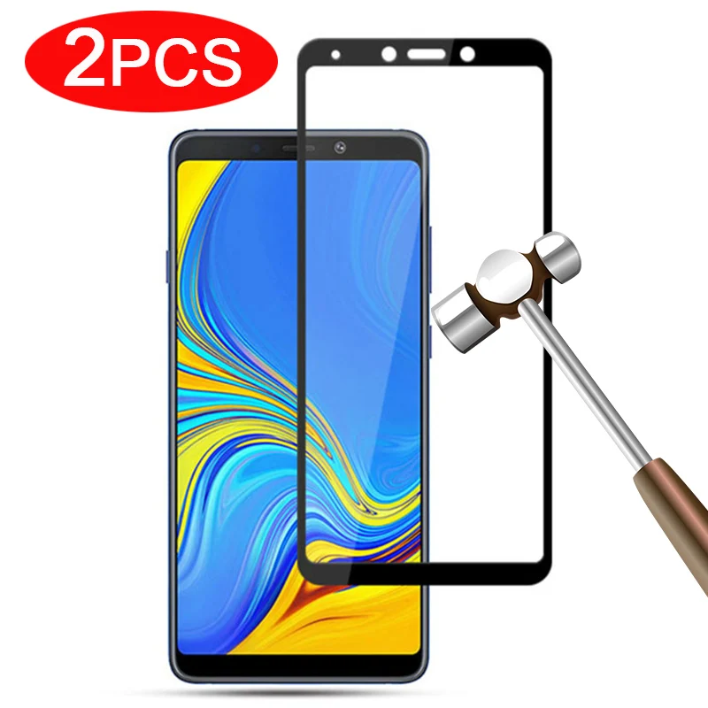 Закаленное стекло для Samsung Galaxy A9 2018 2 шт. Защитное экрана чехол galaxi A 9 a92018 защитное