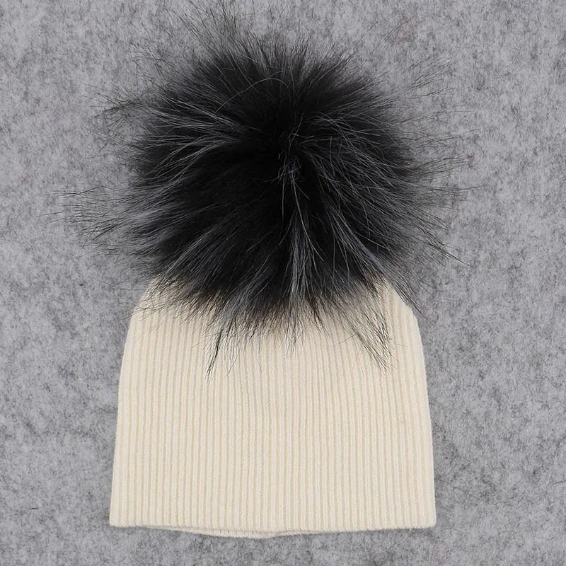 cream 4 Лидер продаж года, однотонные шапки с гофрированной резинкой для новорожденных, шапки с помпоном из искусственного меха, новые милые мягкие шерстяные шапки skully для девочек и мальчиков - Цвет: cream 4