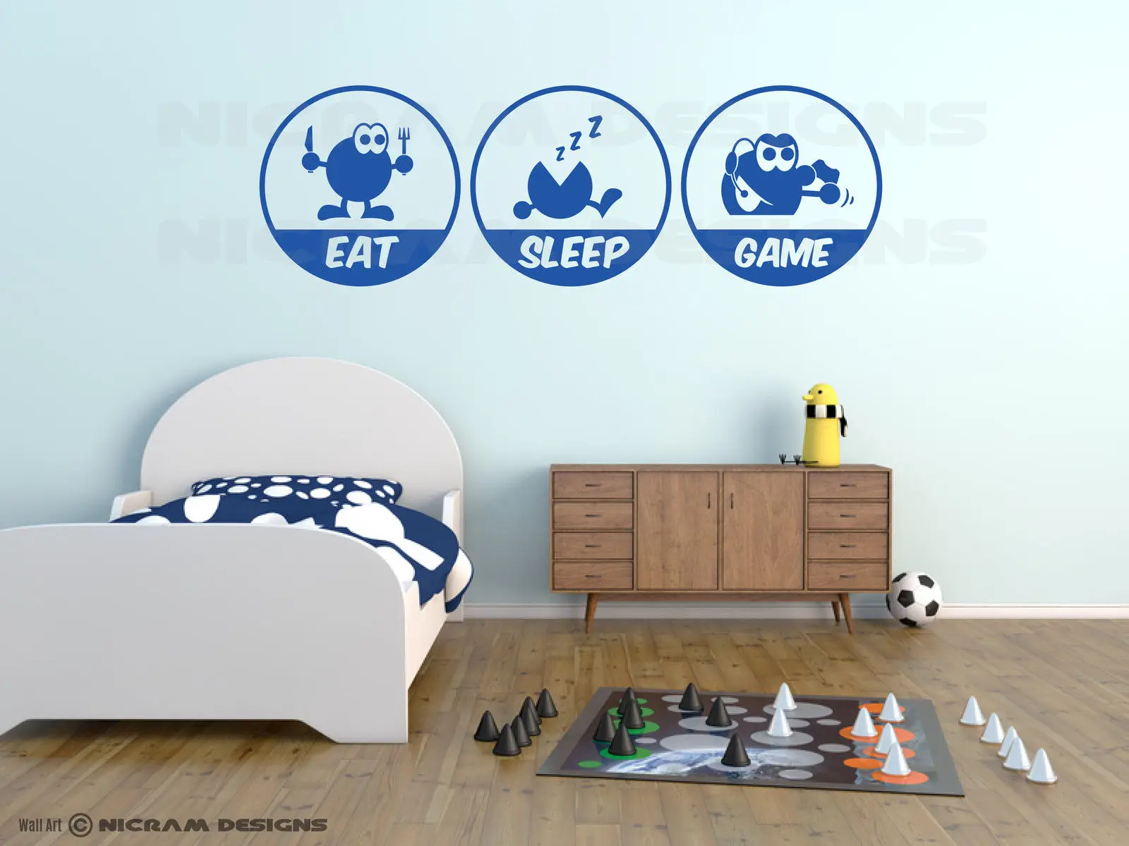 Модные Ешьте Сна игры Забавные Wall Art Vinyl консоли геймер наклейка Спальня офисные