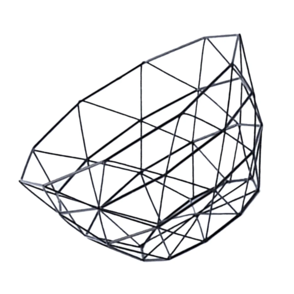 Геометрическая пустотелая корзина из железной проволоки фруктовая домашняя для