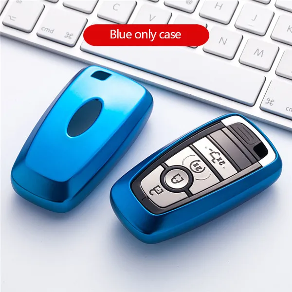 blue only case TPU чехол для автомобиля чехол для Ford Fusion Mustang Explorer F-150 F-250 F-350 Mondeo edge экспедиция Ecosport S-MAX - Название цвета: blue only case