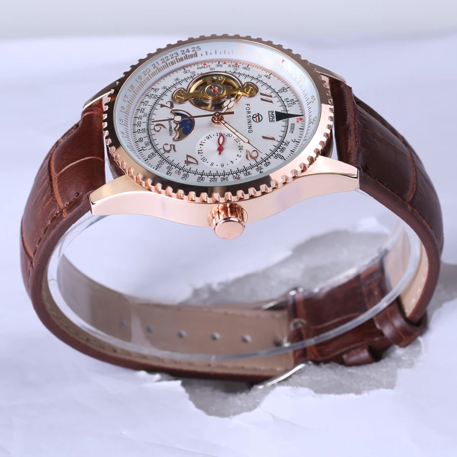 Часы наручные Forsining мужские с турбийоном брендовые Роскошные автоматические