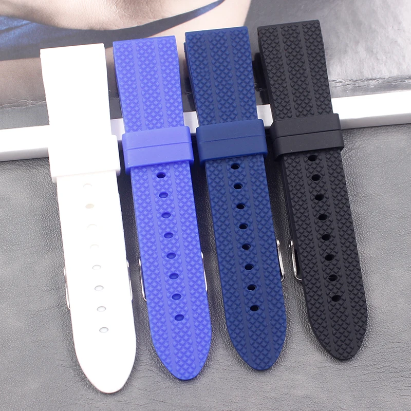Мягкий силиконовый ремешок аксессуары для мужских часов 22 мм Женский спортивный