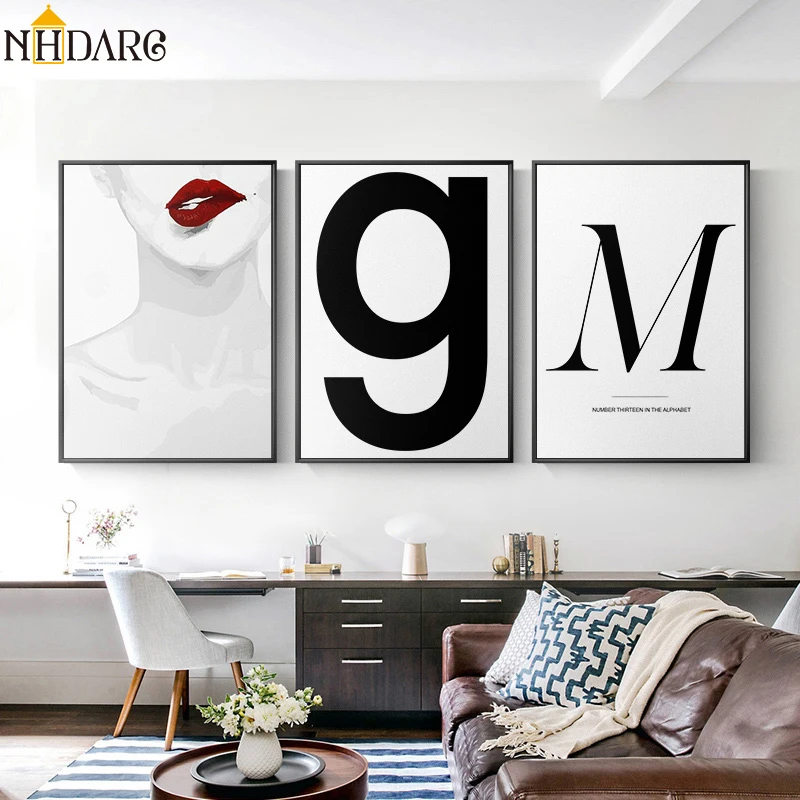 Скандинавский модный принт с изображением губ и цитаты Постер для рисования